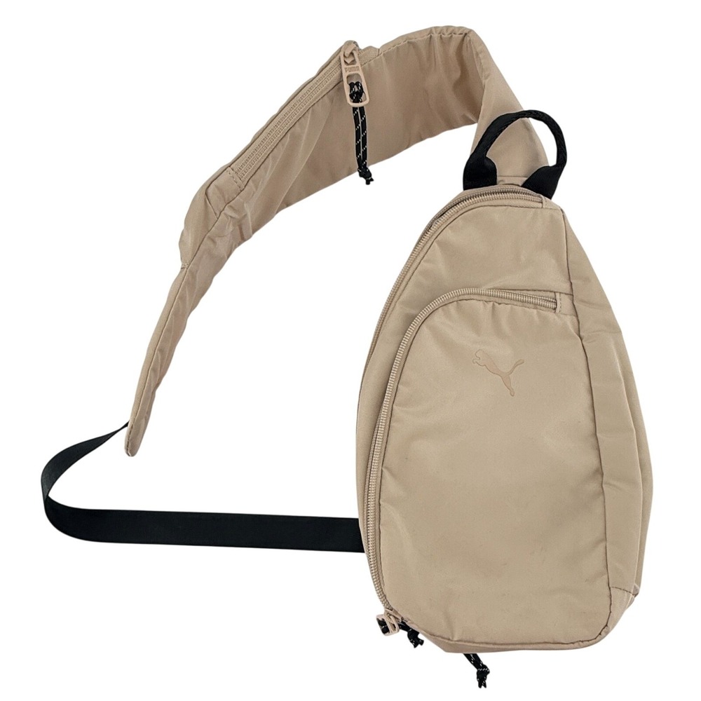 Puma Sling Bag Beige Crossbody Backpack Small‎ Travel Sport Chest Bag Zip